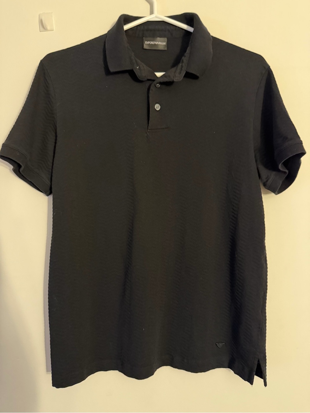 Emporio Armani Black Short-Sleeve Polo